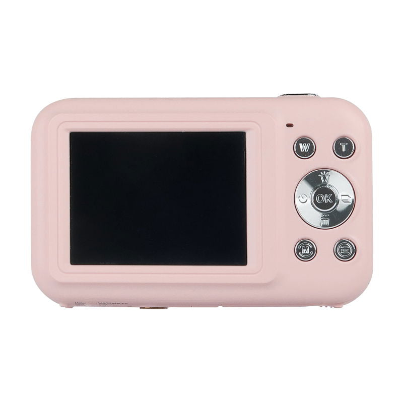 Pink digital camera back with LCD screen and control buttons