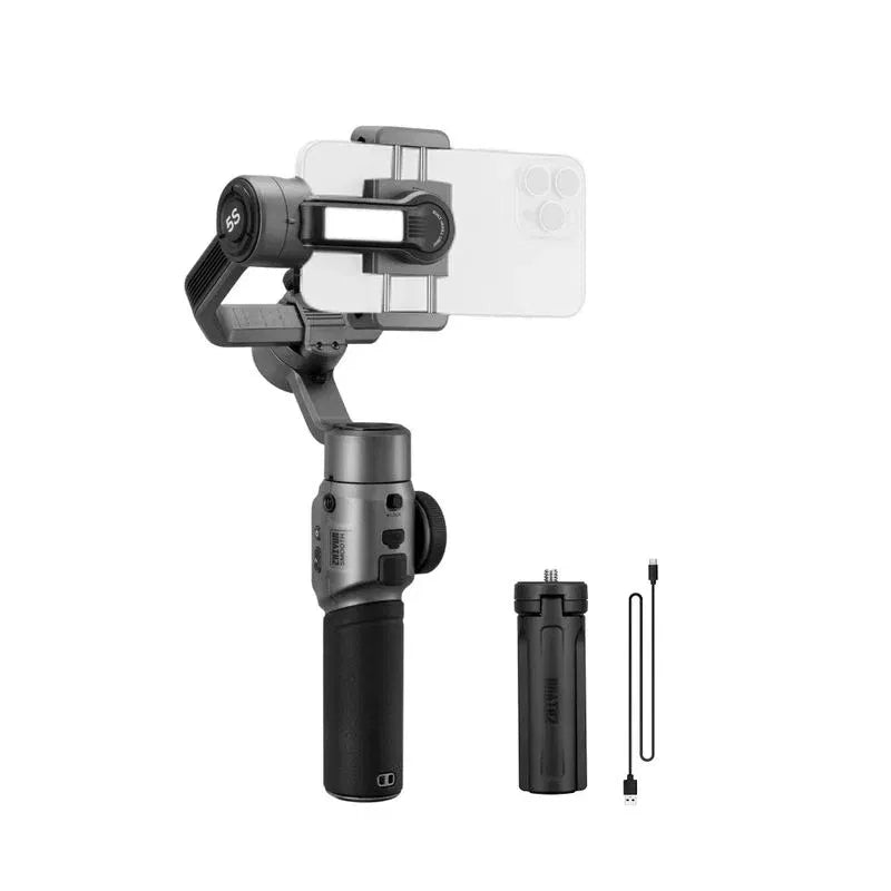 Smooth 5S smartphone gimbal stabilizer with built-in LED, phone holder and handle
