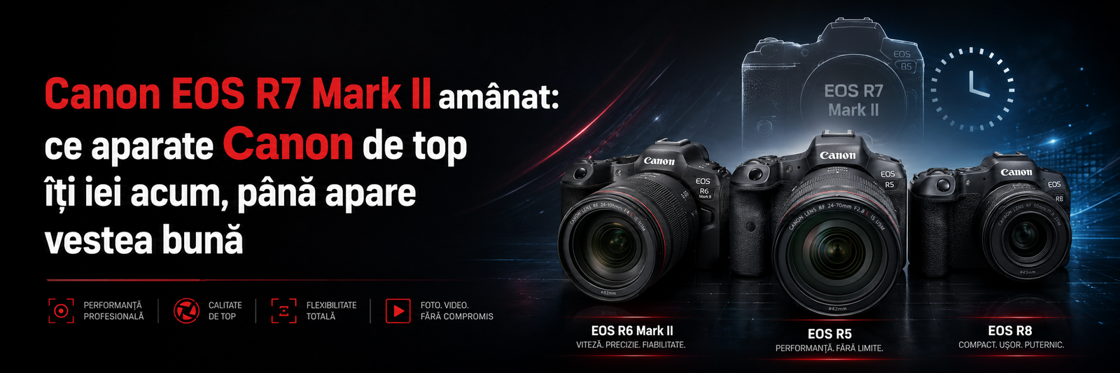 Canon EOS R7 Mark II amânat: ce aparate Canon de top îți iei acum, până apare vestea bună