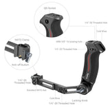 Gimbal handle mount with NATO clamp, QD socket, cold shoe, and 1/4-20 holes