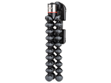Close-up of flexible tripod head and phone clamp with black bendable legs