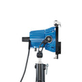 ARRILITE 750 Plus studio light with blue housing, black yoke, and attached cables