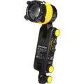 Bi-color LED light source with black body and yellow ring, side view with controls