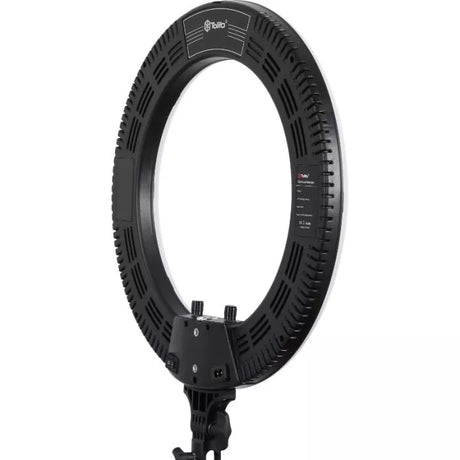 Bicolor LED ring light, black circular housing with power/control panel