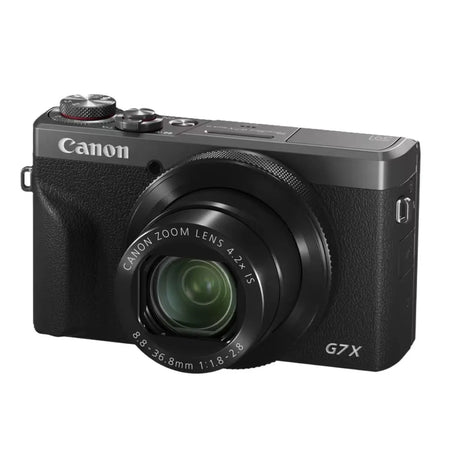 Cameră foto compactă Canon PowerShot G7XIII, neagră, laterală, cu obiectiv