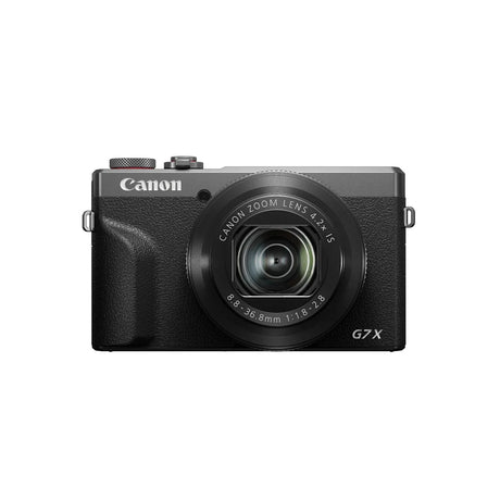 Cameră foto compactă Canon PowerShot G7XIII, neagră, față cu obiectiv