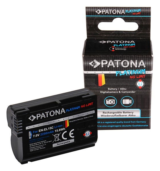 EN-EL15C lithium-ion rechargeable camera battery, 7.0V 2250mAh, black
