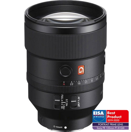 Obiectiv Sony FE 135mm F1.8 GM, negru, inel diafragmă și marcaje