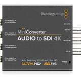 MiniConverter Audio to SDI 4K front panel with SDI IN/OUT and power connections