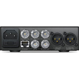 Rear panel of Teranex Mini SDI to Analog 12G converter showing SDI, Ethernet, and audio/video ports