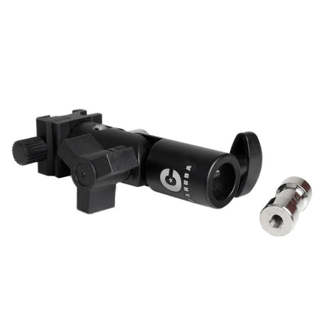 Adaptor patină cu spigot, montură neagră cu roată de reglaj și pin metalic