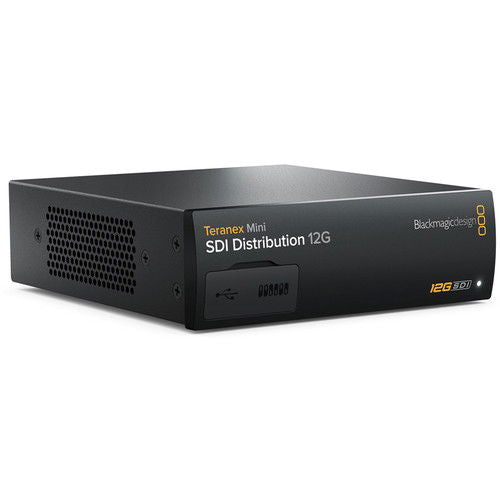 Teranex Mini SDI 12G distributor, black chassis with front panel and vented side