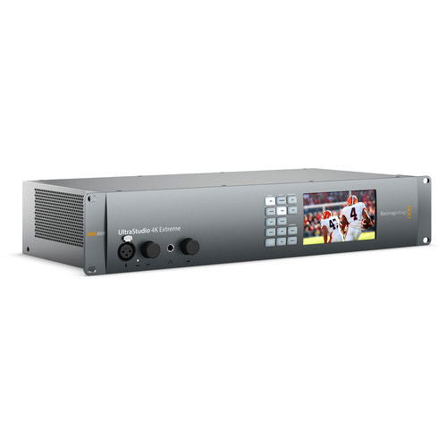 UltraStudio 4K Extreme 3 front panel display with keypad controls, rack-mount