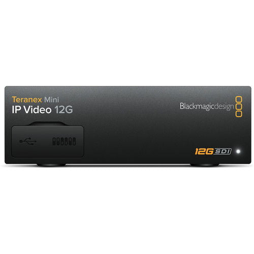 Teranex Mini IP Video 12G front panel with label window and 12G SDI badge