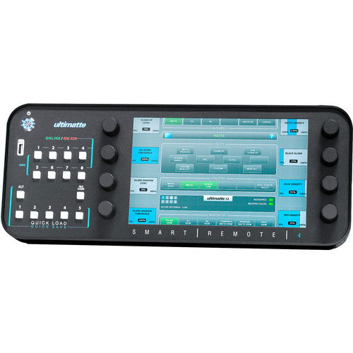 Dark remote control with color touchscreen and round buttons, Ultimatte Smart 4