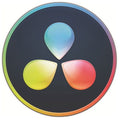 DaVinci Resolve 16 Studio logo: three teardrop color segments on a dark circular badge