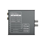 HDMI to SDI 6G mini converter rear panel with switch controls and BNC output ports