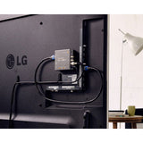 Mini converter mounted on a display back, showing HDMI and SDI cable connections