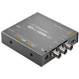 SDI to HDMI 6G mini video converter, dark gray with dual coax SDI and HDMI ports