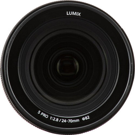 Lens front view, 24-70mm f/2.8 text around black glass element