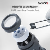 Microfon Synco cu carcasă rotundă și accesoriu, prezentare calitate sunet