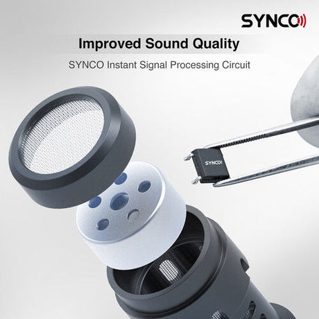 Microfon Synco cu carcasă rotundă și accesoriu, prezentare calitate sunet
