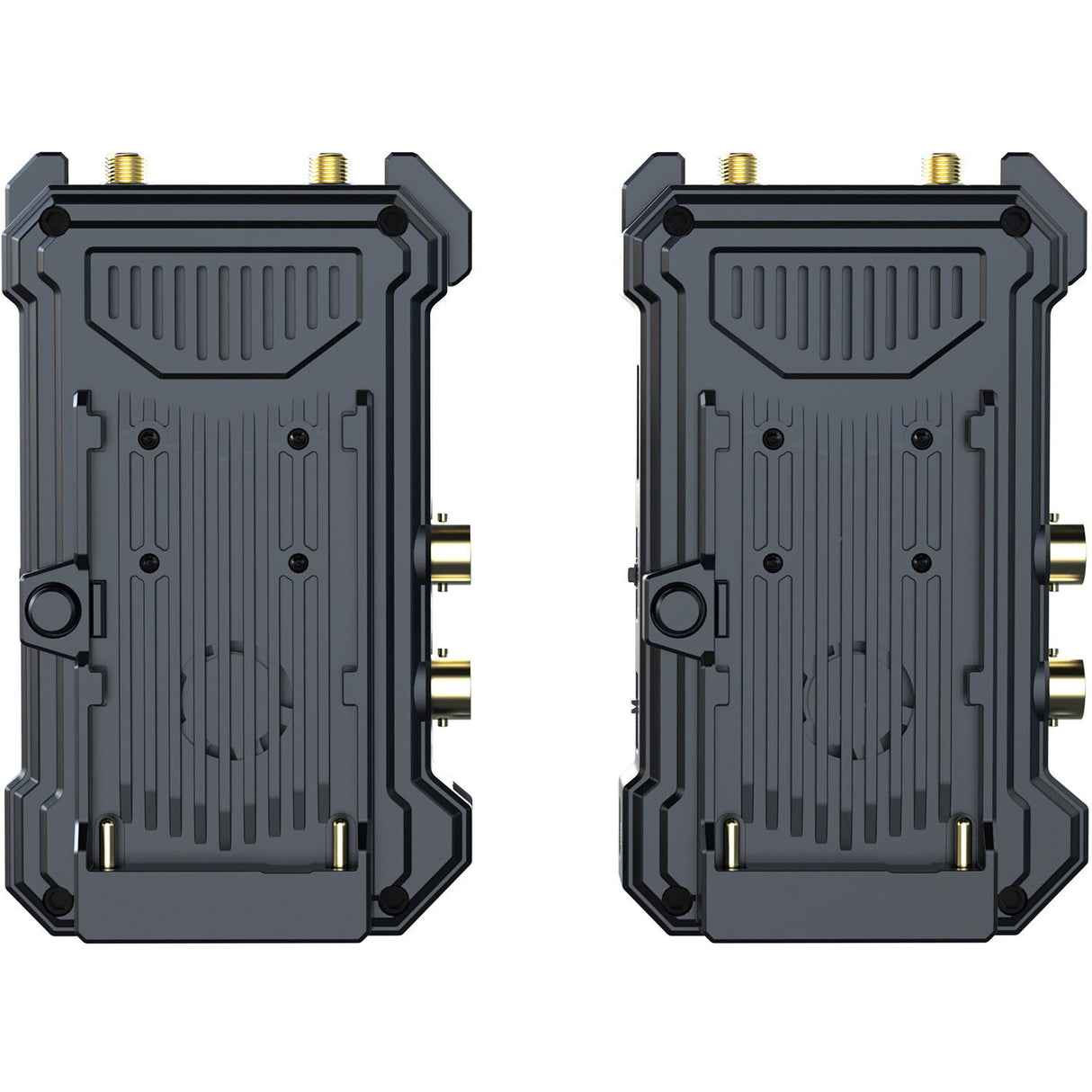 Transmițător wireless video cu spate nervurat și trei conectori aurii