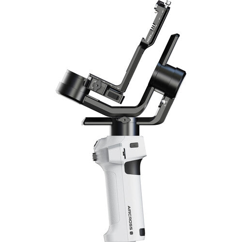 Stabilizator cameră cu brațe reglabile și placă superioară, mâner alb
