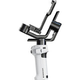 Stabilizator cameră cu brațe reglabile și placă superioară, mâner alb
