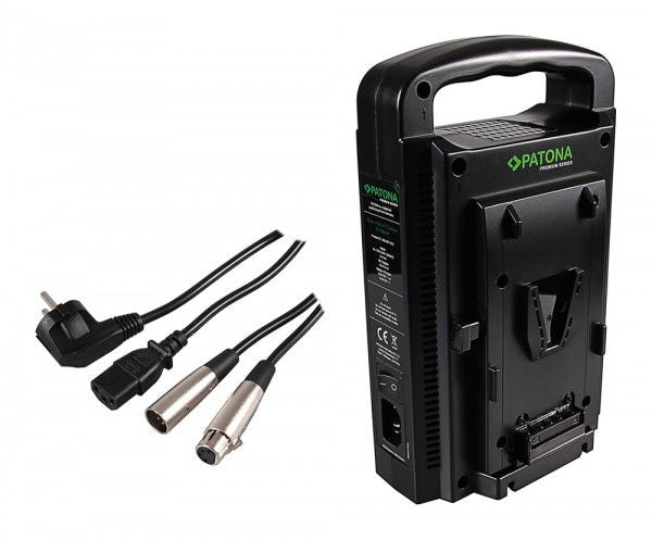 Încărcător dual V-Mount pentru Sony, cabluri și conector 4-pin XLR