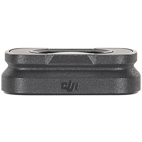 Carcasă lentilă neagră cu logo DJI pe lateral, vedere din profil