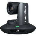 Black PTZ conference camera with large lens and motorized pan-tilt base