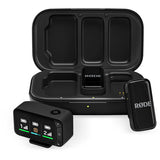 Kit microfon wireless RØDE cu cutie neagră deschisă și 2 receptoare