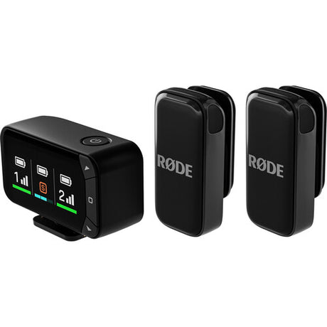 Kit microfon wireless RØDE cu 3 module negre, inclusiv transmițător cu ecran