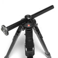 Black photo tripod head with pan-tilt knobs and center mount
