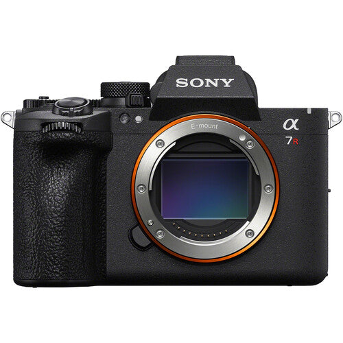 Black mirrorless full-frame camera body with lens mount opening and front controls