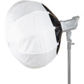 White lantern softbox with inner baffles, mounted on an LED light head