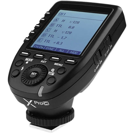 Declanșator wireless pentru blitz cu ecran LCD și butoane, pentru Canon