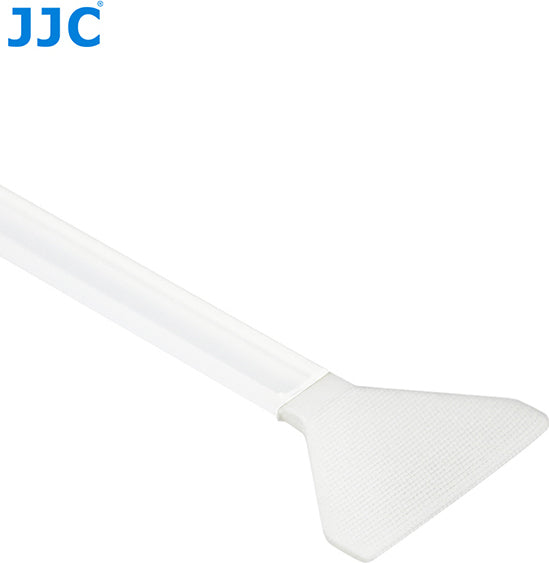 White sensor cleaning swab with triangular tip and flexible handle for full-frame