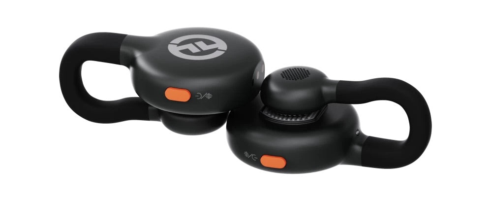Duo wireless lavalier mikrofoni negru, cu indicatoare portocalii