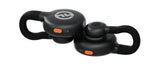 Duo wireless lavalier mikrofoni negru, cu indicatoare portocalii