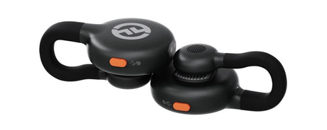 Duo wireless lavalier mikrofoni negru, cu indicatoare portocalii