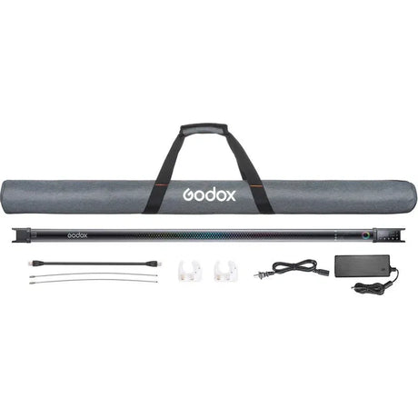TL120 RGB tube light kit with gray carry case and included accessories