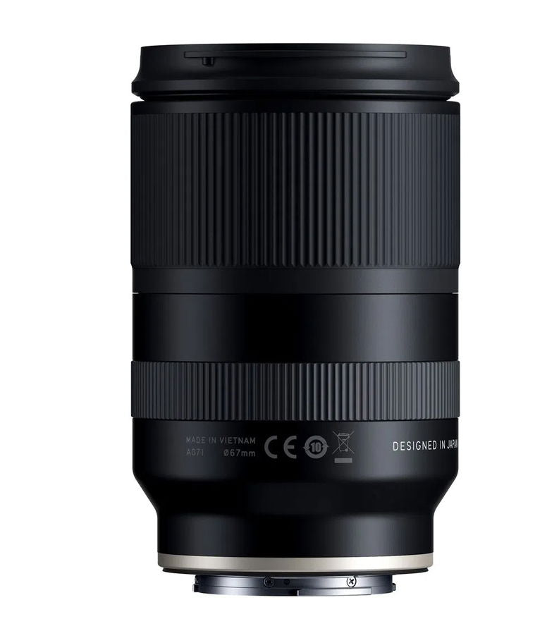 28-200mm lens rear end with mount contacts and release ring