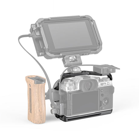 Camera cage shown installed with top screen cover and side mounting hardware