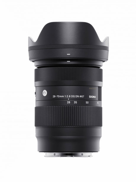 28-70mm f/2.8 DG DN camera lens with zoom barrel and focal length markings