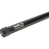 Black LED tube light with printed branding and mounting end connector