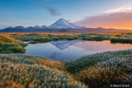 Mountain reflection landscape; camera not visible (A7R VI mirrorless body)