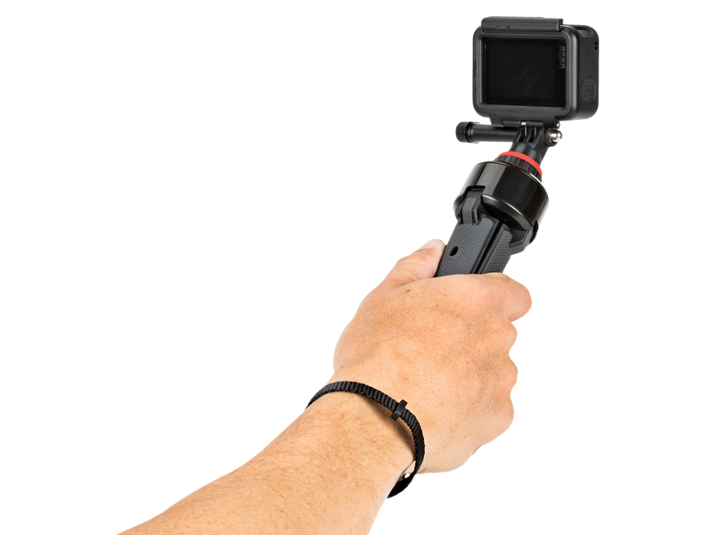 Minitrepied telescopic cu cap rotativ, cu o cameră montată