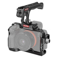 Camera cage kit with top handle for Sony A7S III, side ports and cold-shoe mount